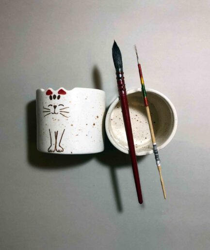 Baadal The Cat Jar Brush Holder