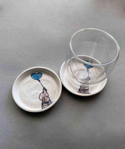 Baby Elephant Ferozi Heart Coaster