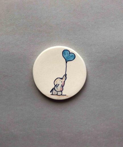 Baby Elephant Ferozi Heart Lid