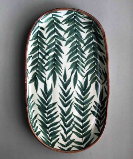 Green Leaf Oval Platter