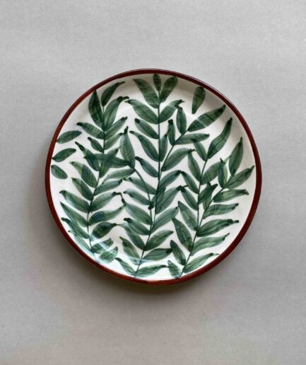 Green Leaf Dessert Plate