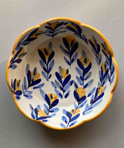 Cobalt Flowers Salad Vintage Bowl