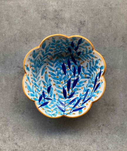 Blue Leaves Vintage Curry Bowl
