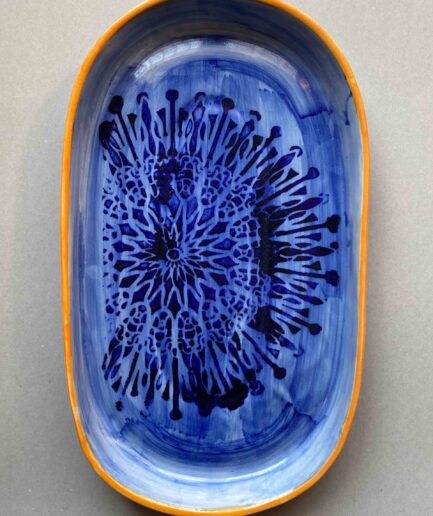 Blue Mandala Oval Platter