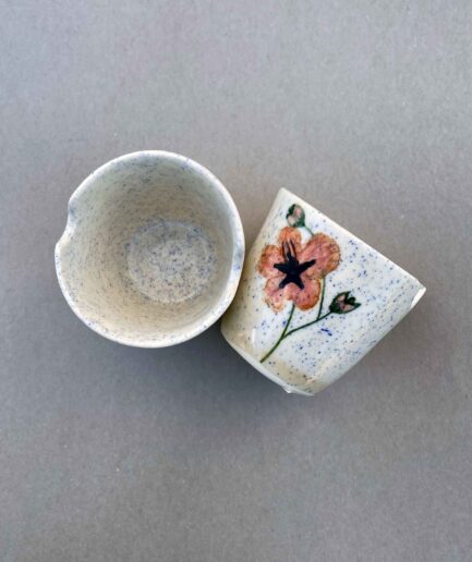 Pink Flower Pot Brush Holder