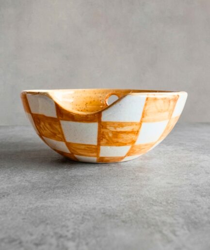 Orange Checker Ramen Bowl