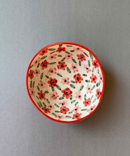 Red Daisy Soup Bowl