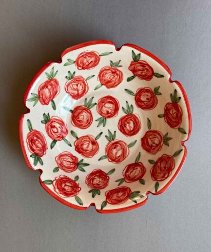 Red Roses Lotus Salad Bowl