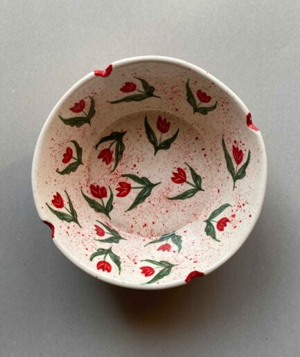 Red Tulip Vintage Curry Bowl