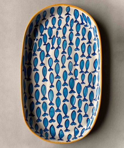 Blue Fish Oval Platter