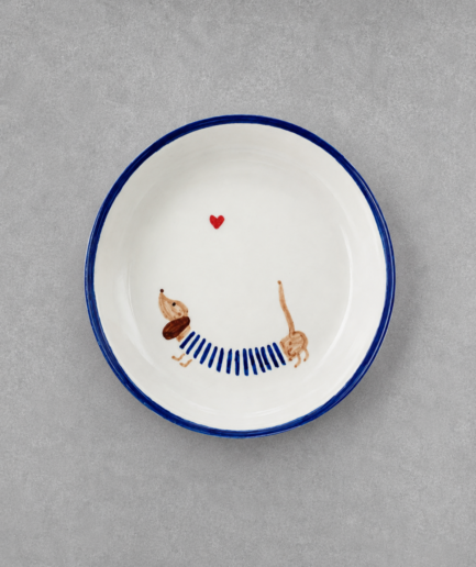 Happy Dachshund Quarter Plate