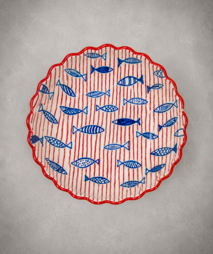 Fishing In Lines Round Bowl
